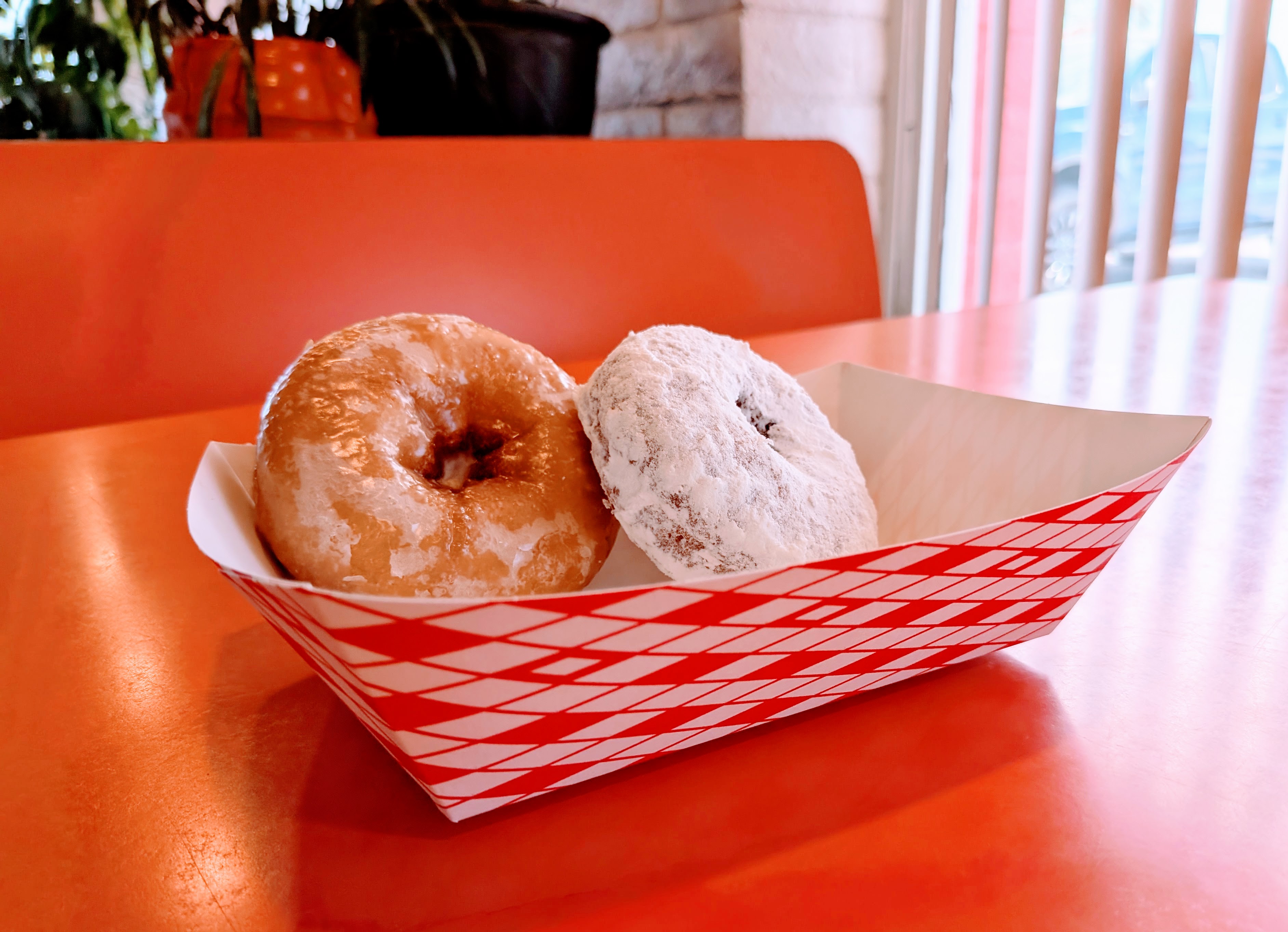 classic glassed and powdered donut